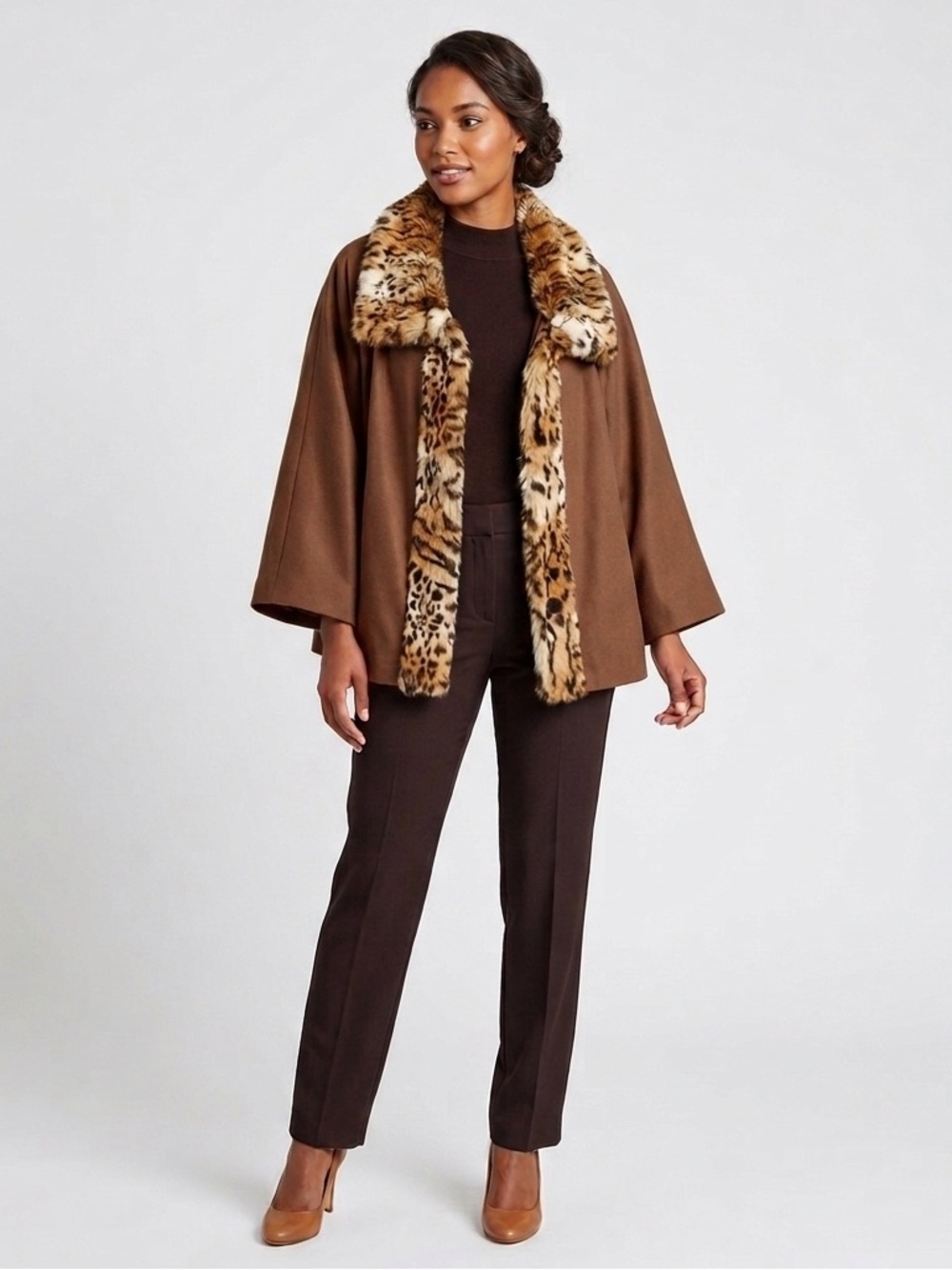 NWT Adrienne Landau Designer Luxury Faux Fur Animal Print Jacket Coat Size 3X